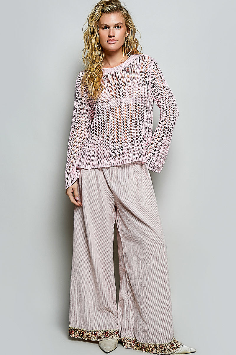 Pink Mesh Sweater