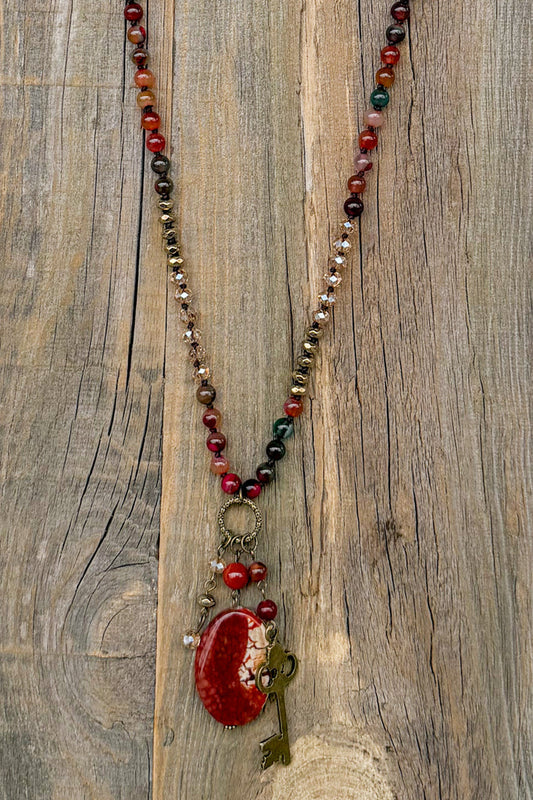 Suki Necklace - Fire Agate