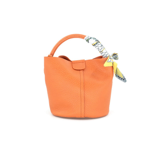 Small Orange Bucket Bag