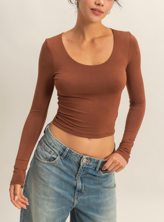 Brown Crop Top