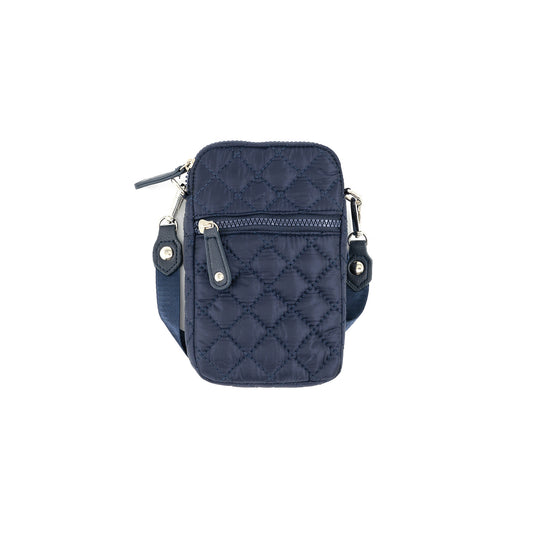 Navy Quilted Cellphone Holder