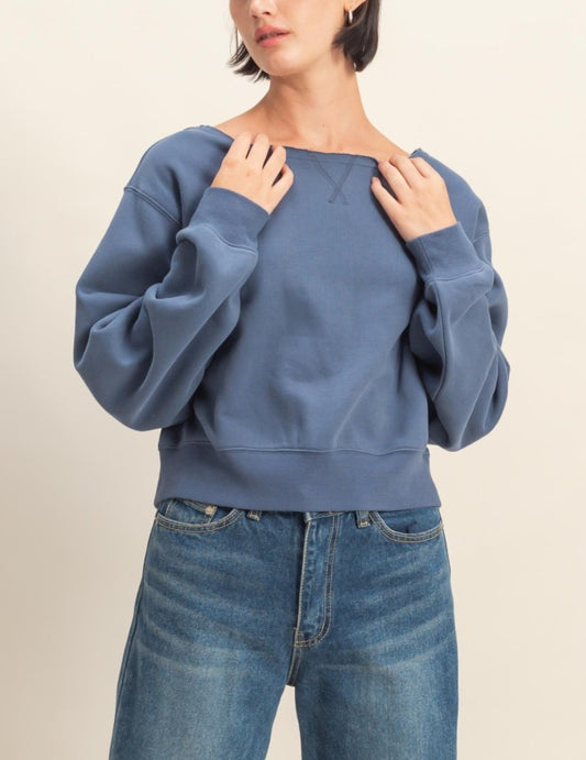 Dusty Navy Knit Top