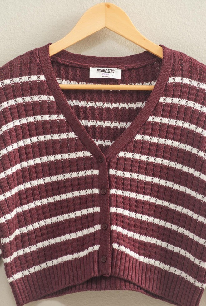 Dark Cherry/White Sweater