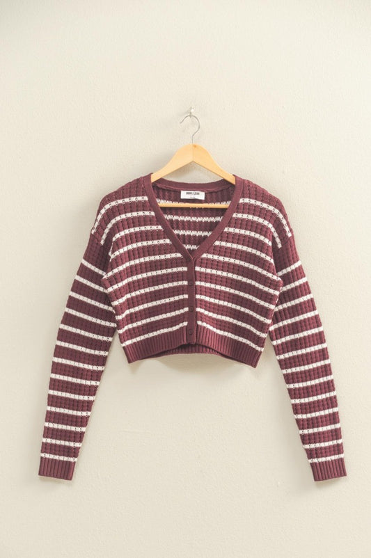 Dark Cherry/White Sweater