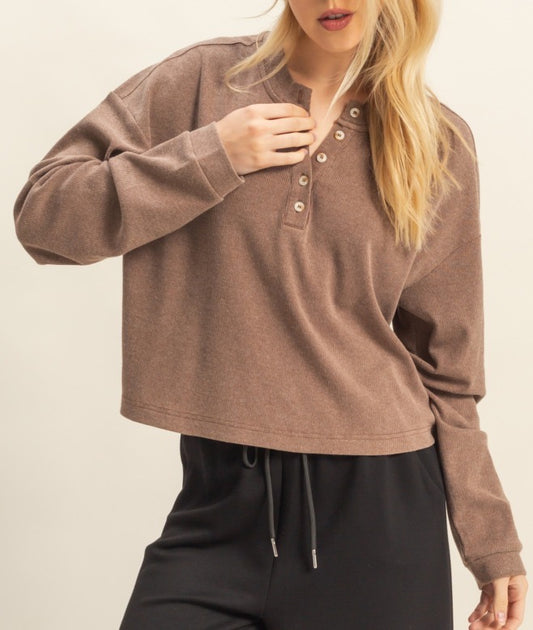 Brown Knit Top