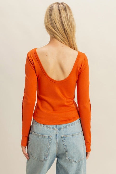 Orange Backless Tee