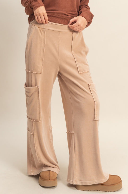 Taupe Oversized  Cargo Joggers