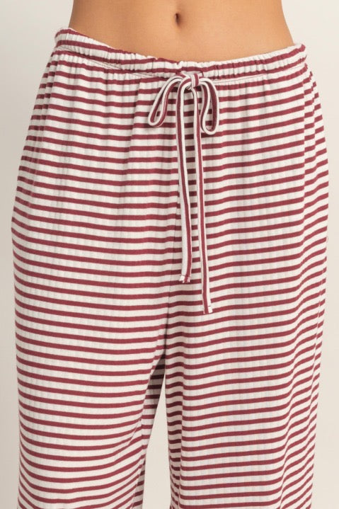 Wide leg striped pants