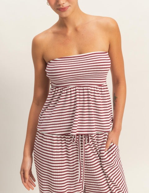Strapless Striped Top