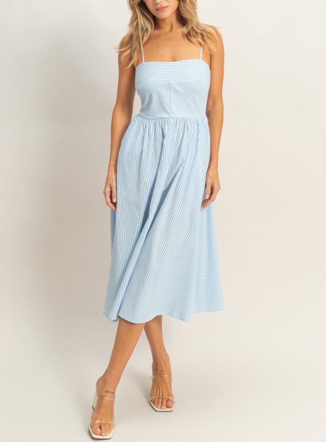 Blue Stripe Midi Dress