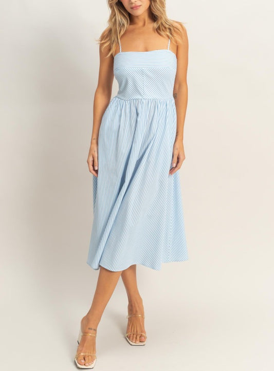 Blue Stripe Midi Dress