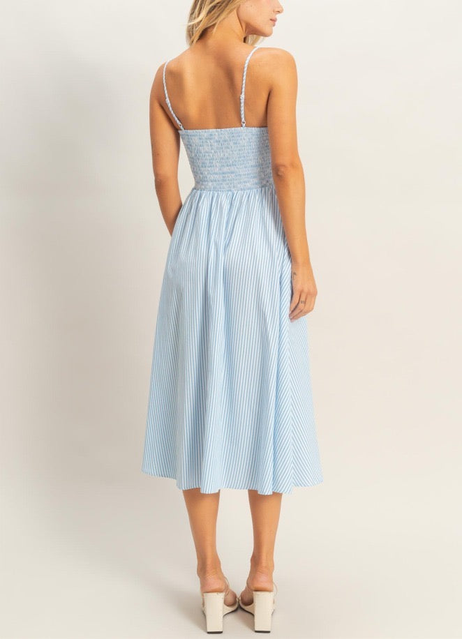 Blue Stripe Midi Dress