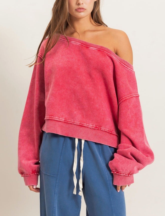 Red Slouchy Sweatshirt