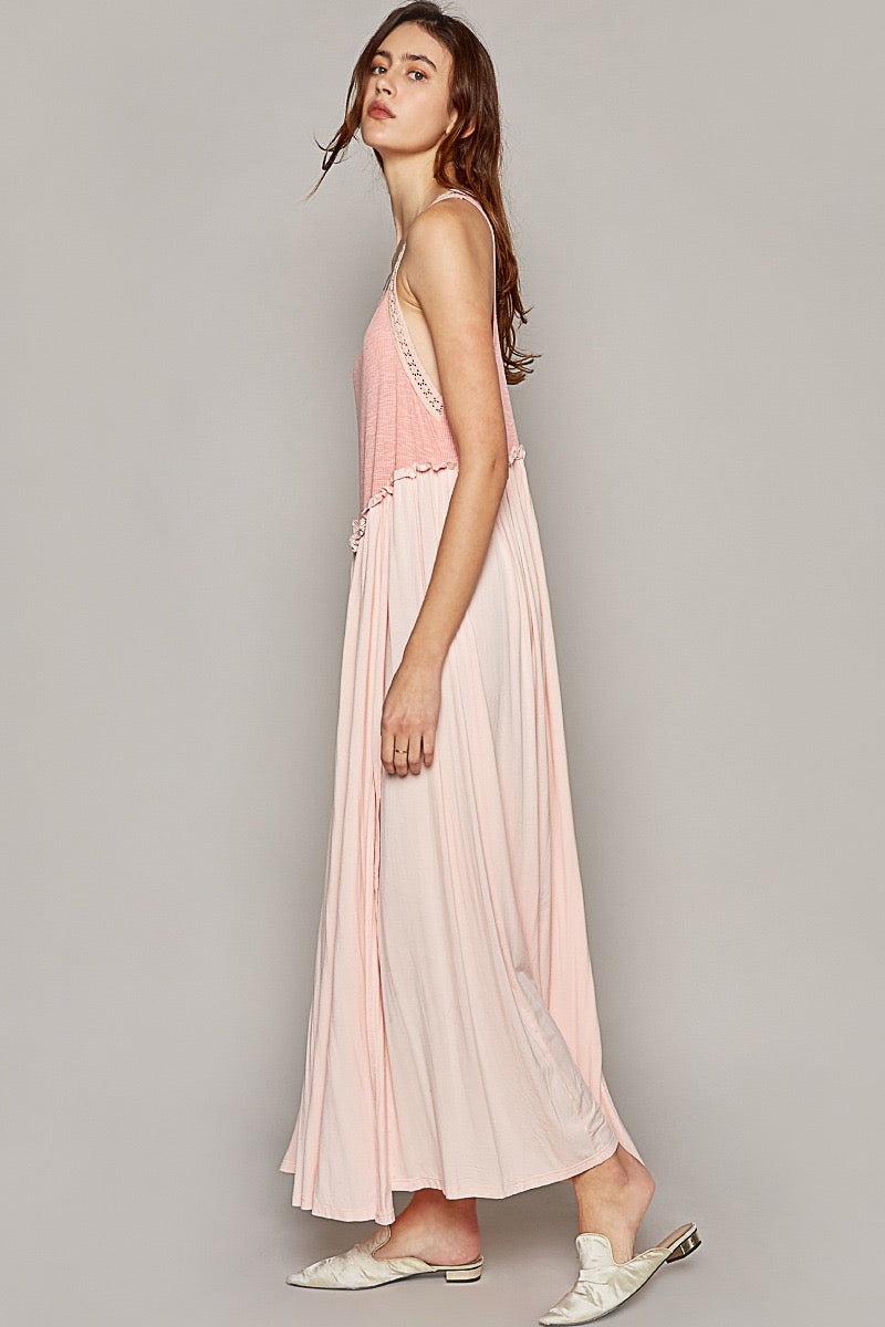 Pale Pink Sleeveless Maxi Dress