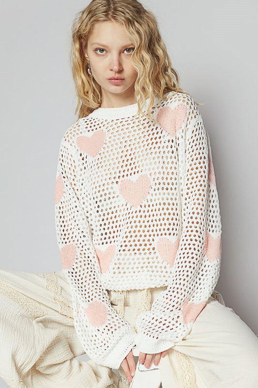 Ivory Heart Sweater