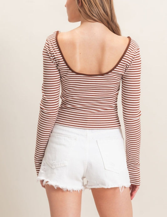Brown/ White Top