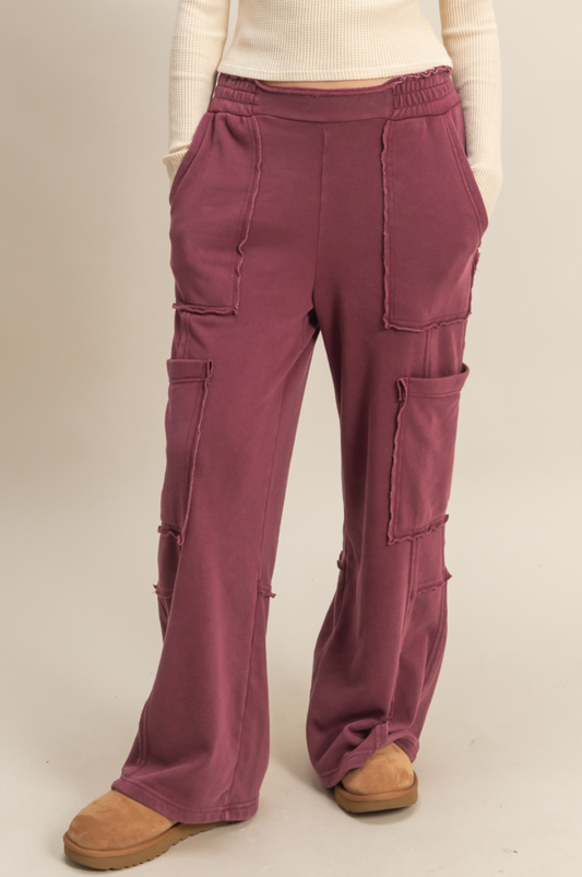 Cherry Oversized Cargo Joggers