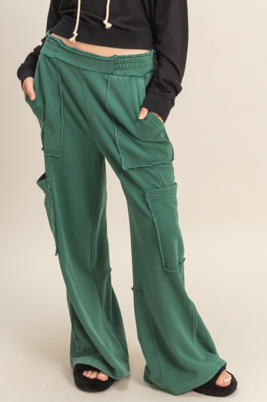 Green Oversized Cargo Joggers