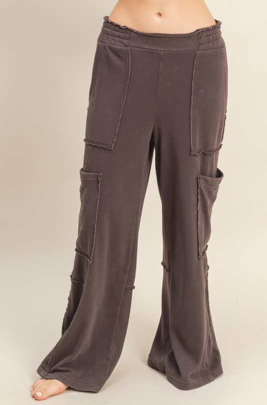 Dark Brown Oversized Cargo Joggers