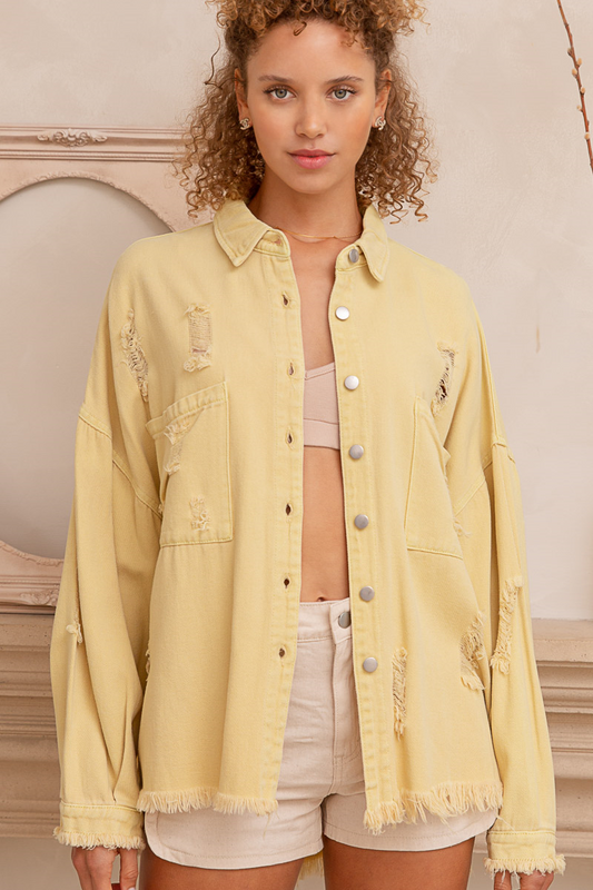 Distressed Shacket