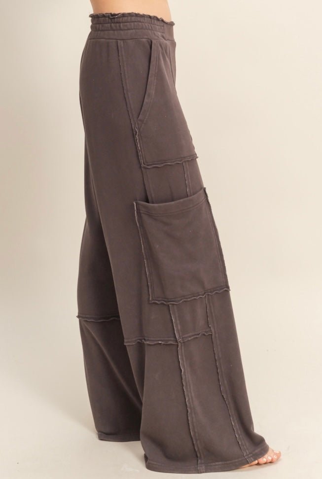 Dark Brown Oversized Cargo Joggers