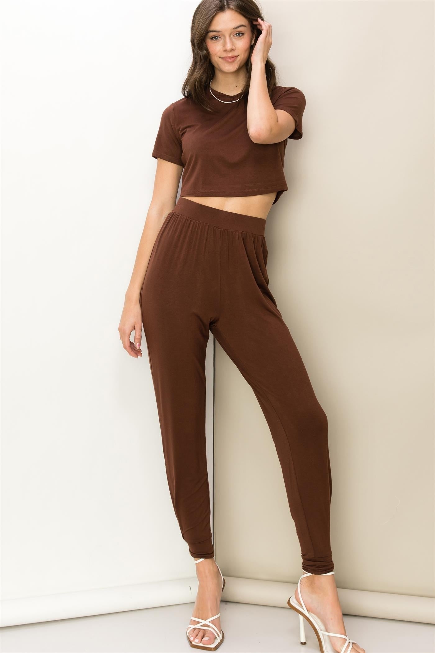 Brown Two Piece Set