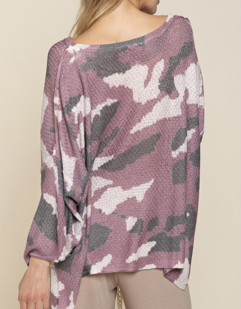 Plum Camo Sweater