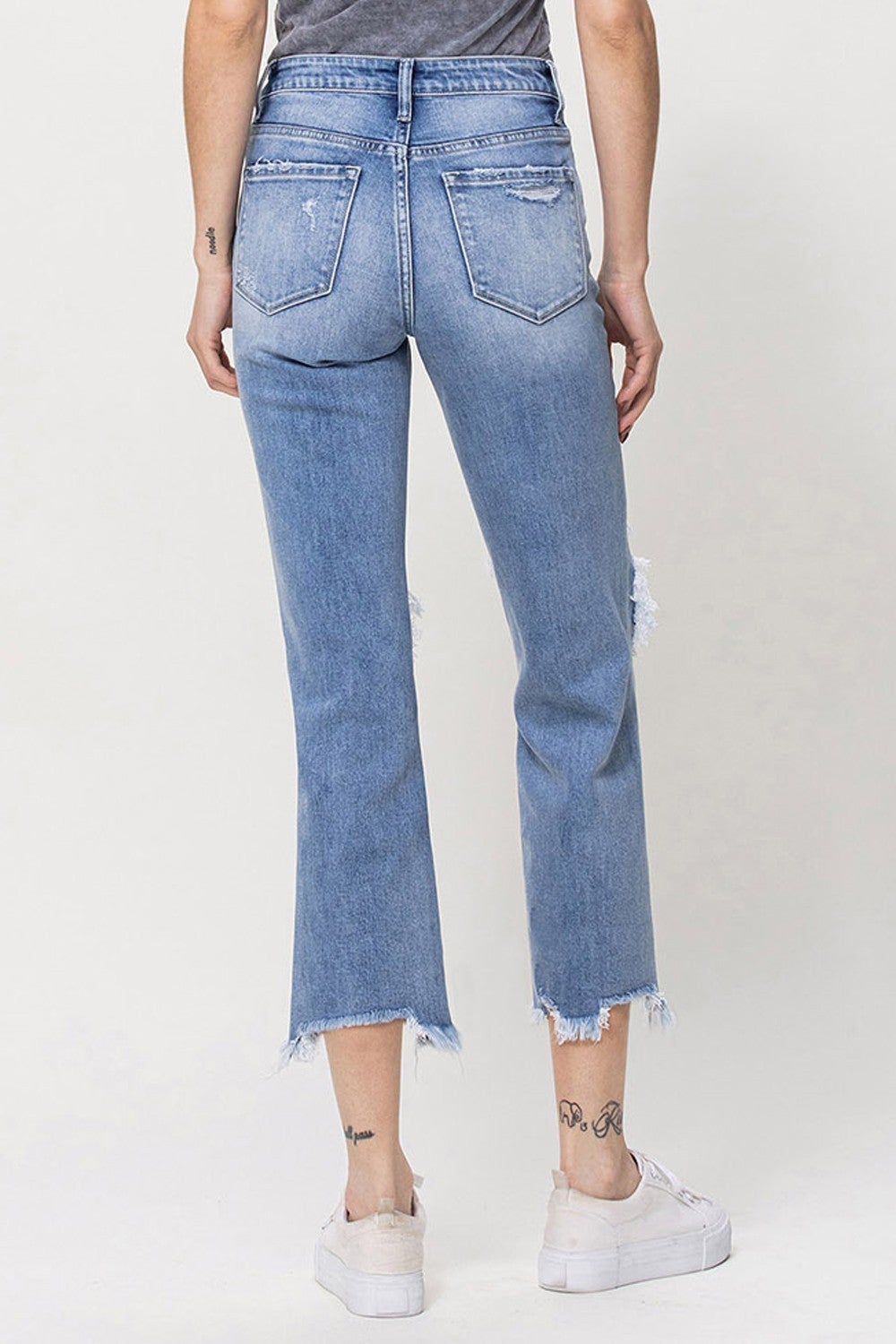 High Rise Crop Flare Jeans