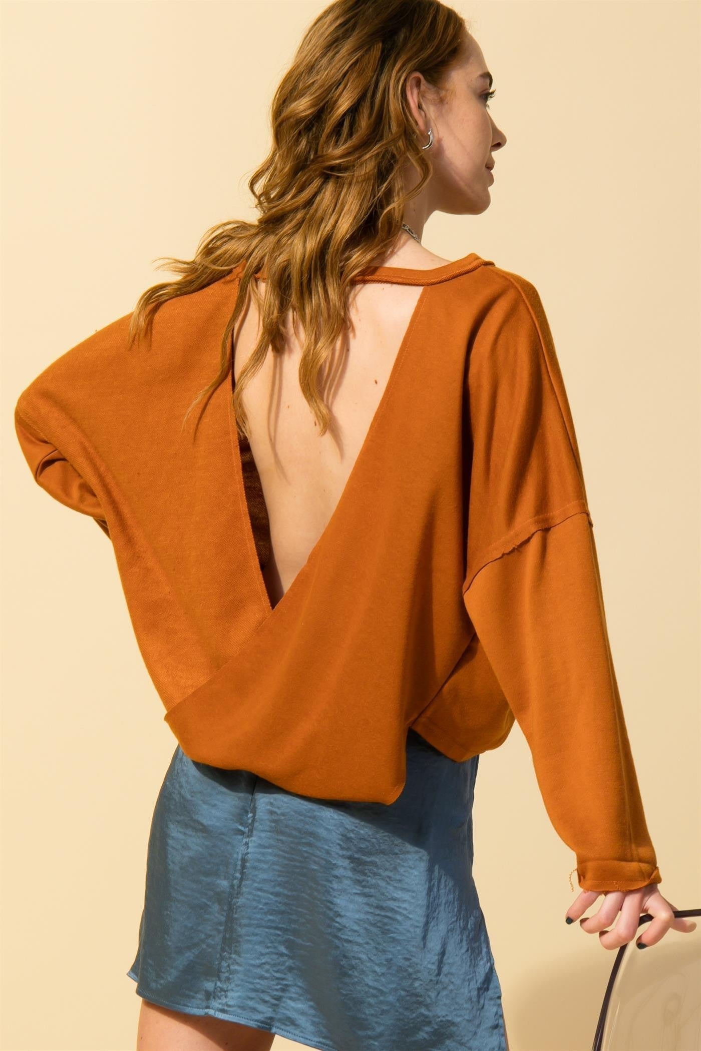 Rust Backless Top