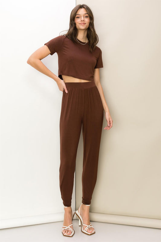 Brown Two Piece Set